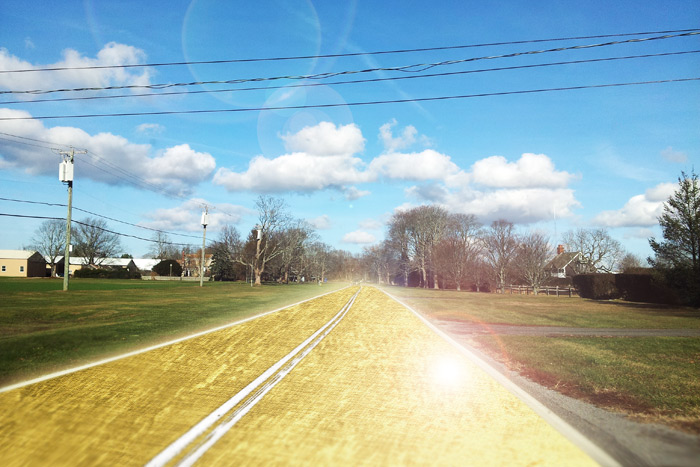 A rendering of proposed gold roads in the Hamptons