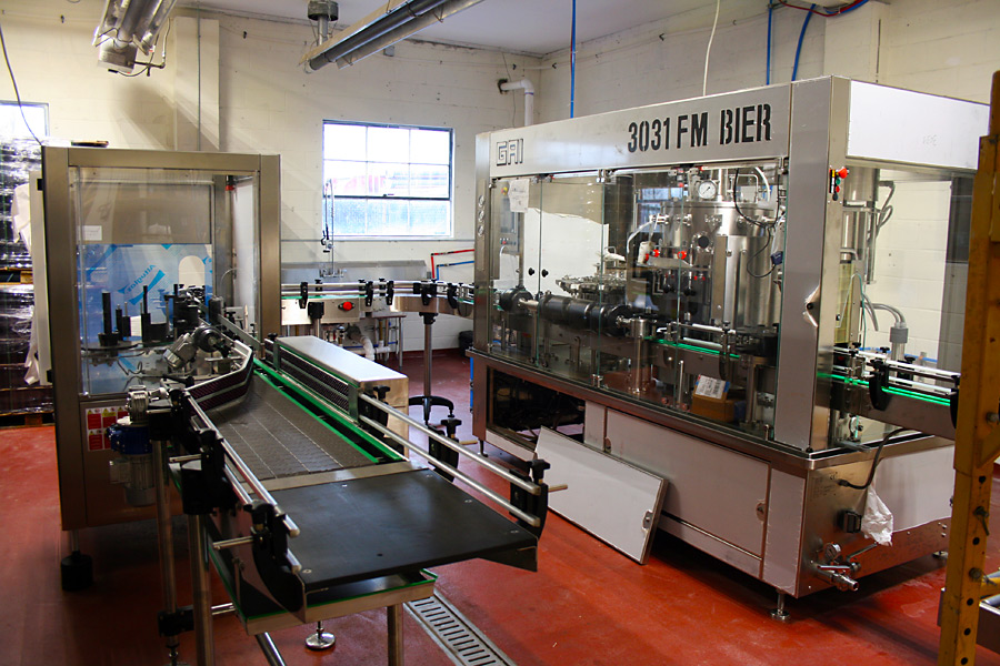 Greenport Harbor Brewing Co.'s new GAI bottling machine at their Peconic brew house