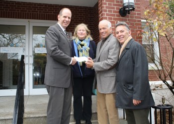 Southampton Hospital President and CEO Robert Chaloner, Showhouse operations manager Mary Lynch, and Showhouse Foundation board members Gary DePersia and Brian Brady.