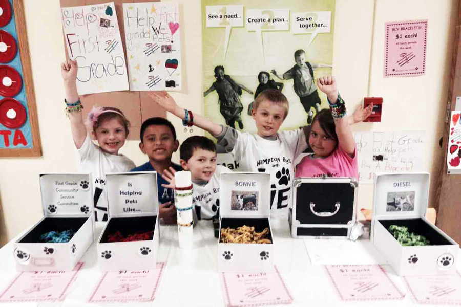 First graders at Hampton Bays Elementary School raised $800 for the Southampton Animal Shelter