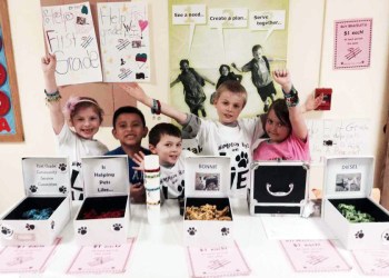 First graders at Hampton Bays Elementary School raised $800 for the Southampton Animal Shelter