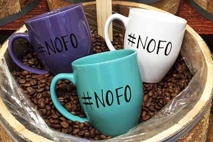 #NoFo mugs at Hampton Coffee Co.