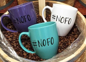 #NoFo mugs at Hampton Coffee Co.