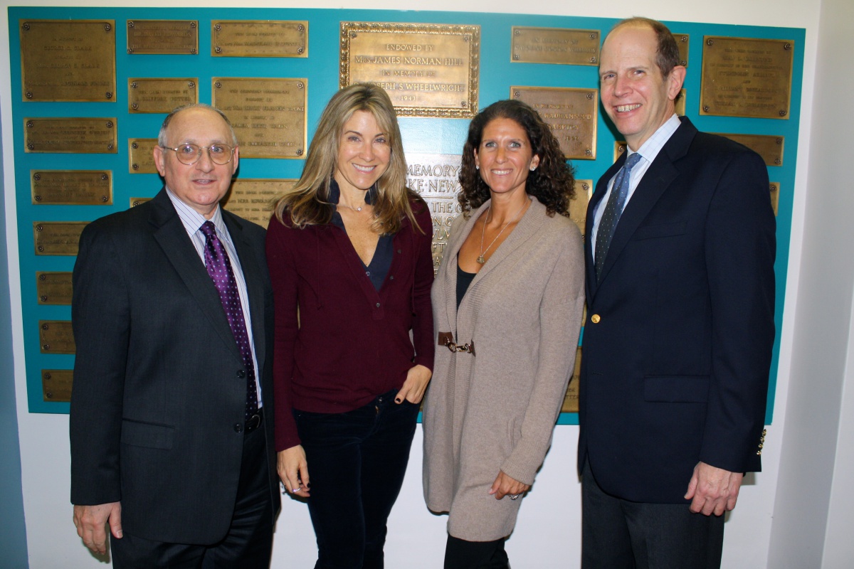 Southampton Hospital Vice President of Community & Government Relations Robert Ross, Diane Weinberger, Amanda Moszkowski, and Hospital President Robert S. Chaloner