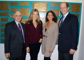 Southampton Hospital Vice President of Community & Government Relations Robert Ross, Diane Weinberger, Amanda Moszkowski, and Hospital President Robert S. Chaloner