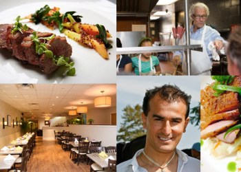 Clockwise from top left: Food at Jue Lan Club, Pierre Weber, Duck at Almond; Zach Erdem; Clyde's at Southampton Inn