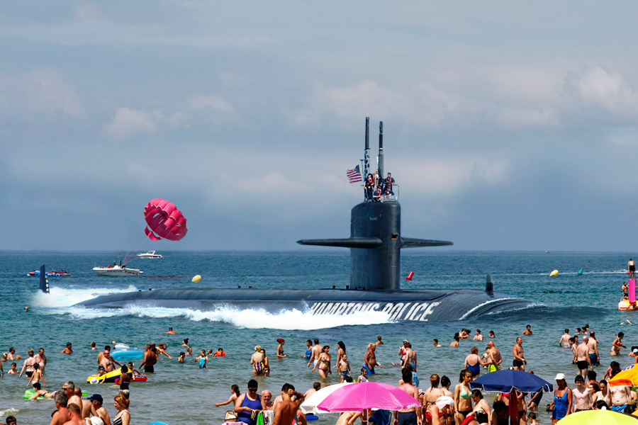 FILE PHOTO, June 2015. The Hampton Police Department added a military surplus submarine to its fleet in the spring.