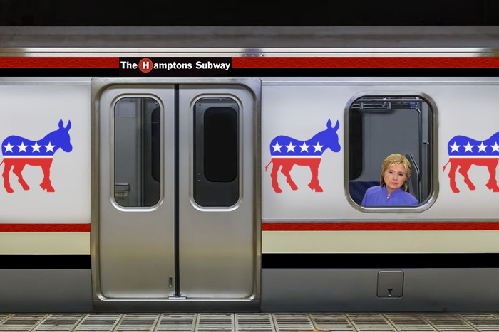 Democrats Bill and Hillary Clinton, Bernie Sanders, and Barack Obama rode the Hamptons Subway this week