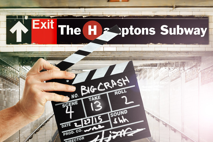 A film crew from "The Big Crash" shot at the Hamptons Subway station in Hampton Bays this week