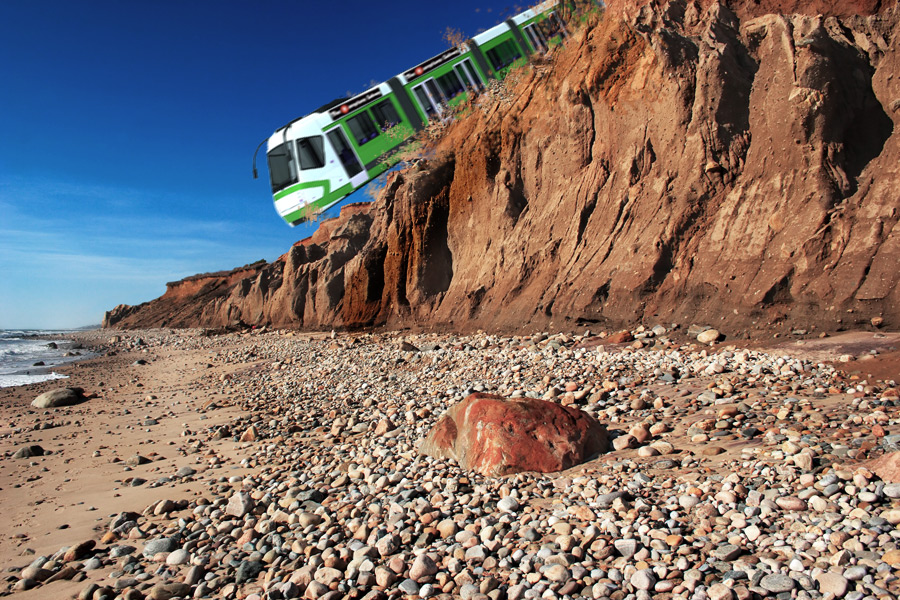 Hamptons Subway flew off the Montauk bluffs this week