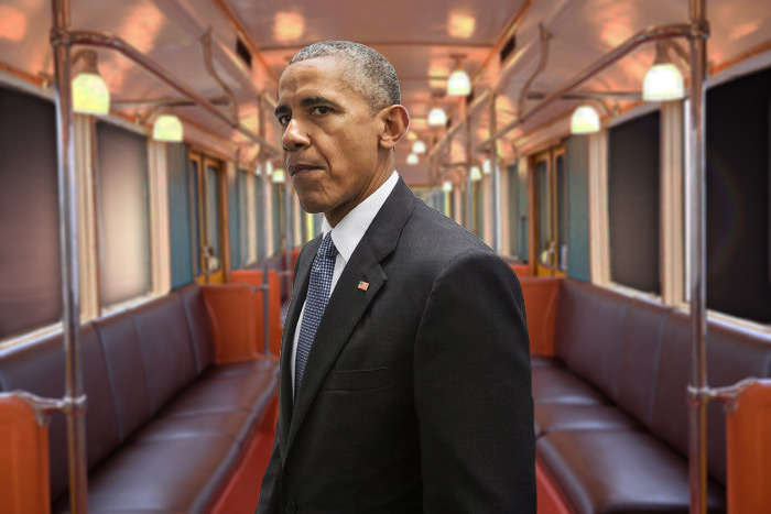 President Obama had a lonely ride on the Hamptons Subway this week