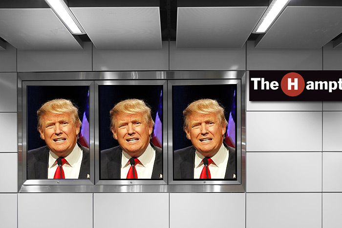 Hamptons Subway Trump posters