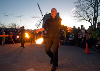 Playing with fire for HarborFrost on Long Wharf