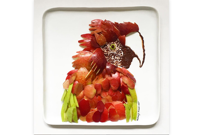 Harley Langberg food art parrot