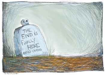 Harold Camping Cartoon by Mickey Paraskevas