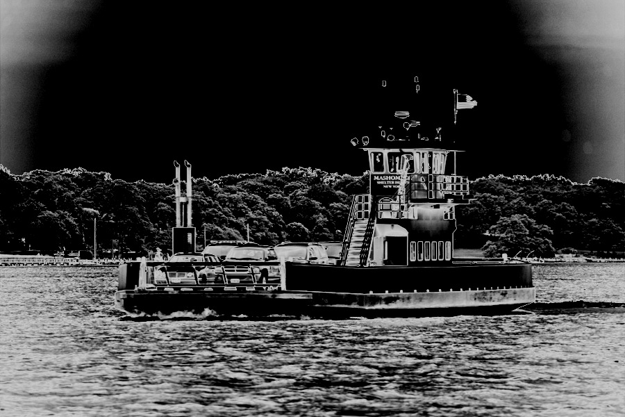 The spectral South Ferry off Shelter Island.