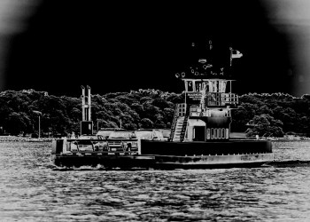 The spectral South Ferry off Shelter Island.