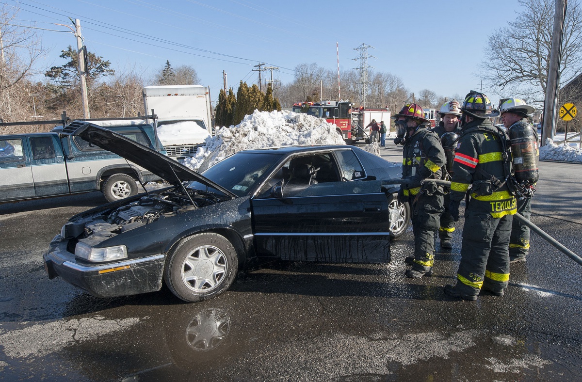 The East Hampton Fire Department extinguished a care fire Friday morning.