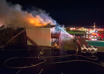 A Friday, October 30, 2015 fire at Hartman's Briney Breezes Motel in Montauk.