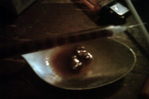 Heroin needle and spoon