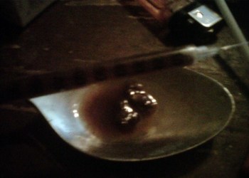 Heroin needle and spoon