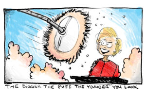 Hillary Clinton cartoon by Mickey Paraskevas