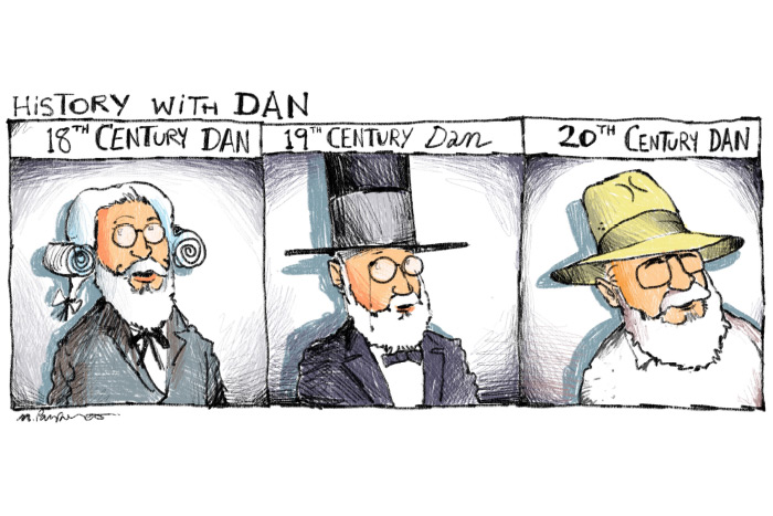 History with Dan cartoon by Mickey Paraskevas