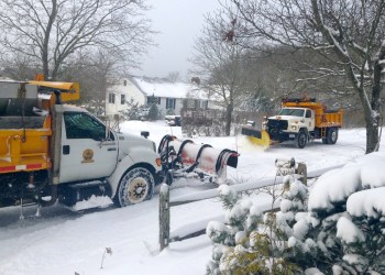 Snow plows in Hampton Bays. Photo credit: Brendan J. O'Reilly