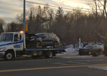 Accident scene at County Road 39A and North Main Street Friday.
