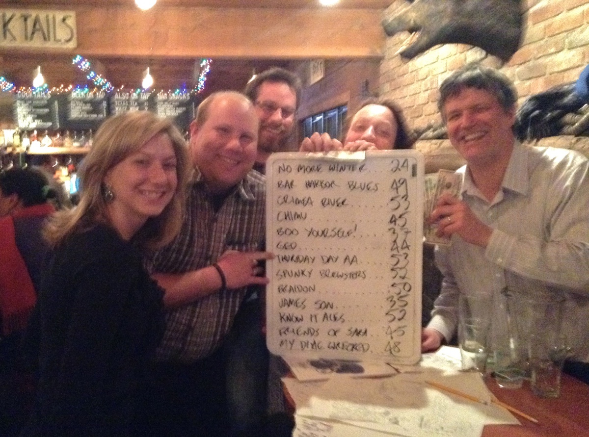 The Dan's Papers Trivia Team winning quiz night at Townline BBQ in May.