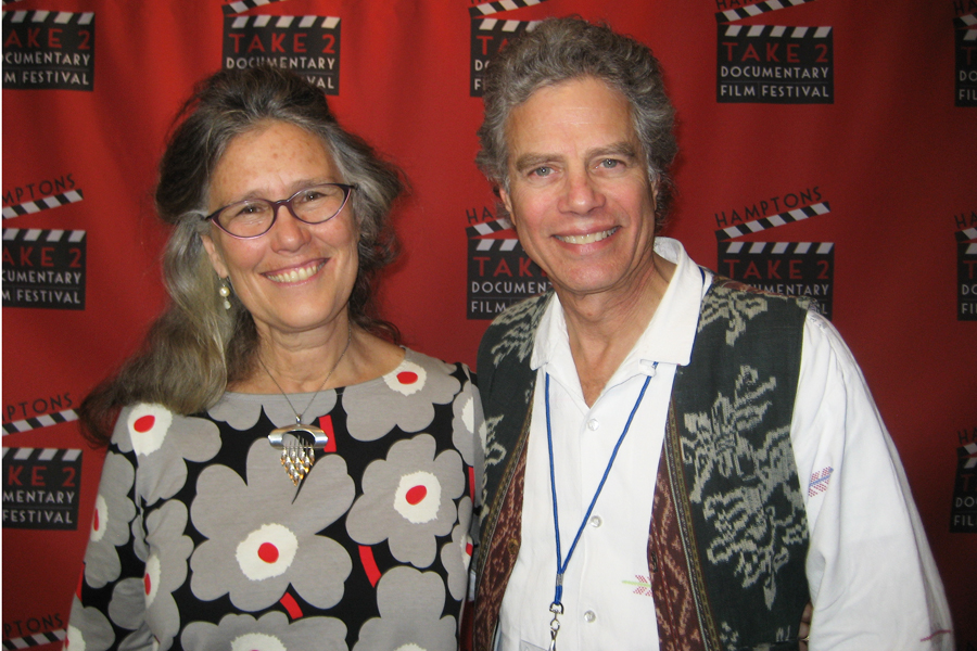 “Imber’s Left Hand,” directed, produced and edited by Richard Kane, right, won the 2014 Brown Harris Stevens Audience Award at the Hamptons Take 2 Documentary Film Festival. Also at the festival and participating in the Q&A after the screening was painter Jon Imber’s widow, Jill Hoy, left.