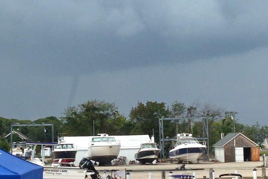 Waterspout spotted over the Great Peconic Bay September 13, 2013.