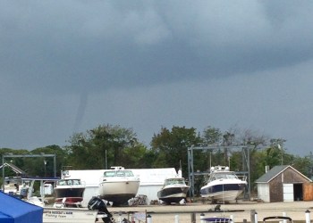 Waterspout spotted over the Great Peconic Bay September 13, 2013.