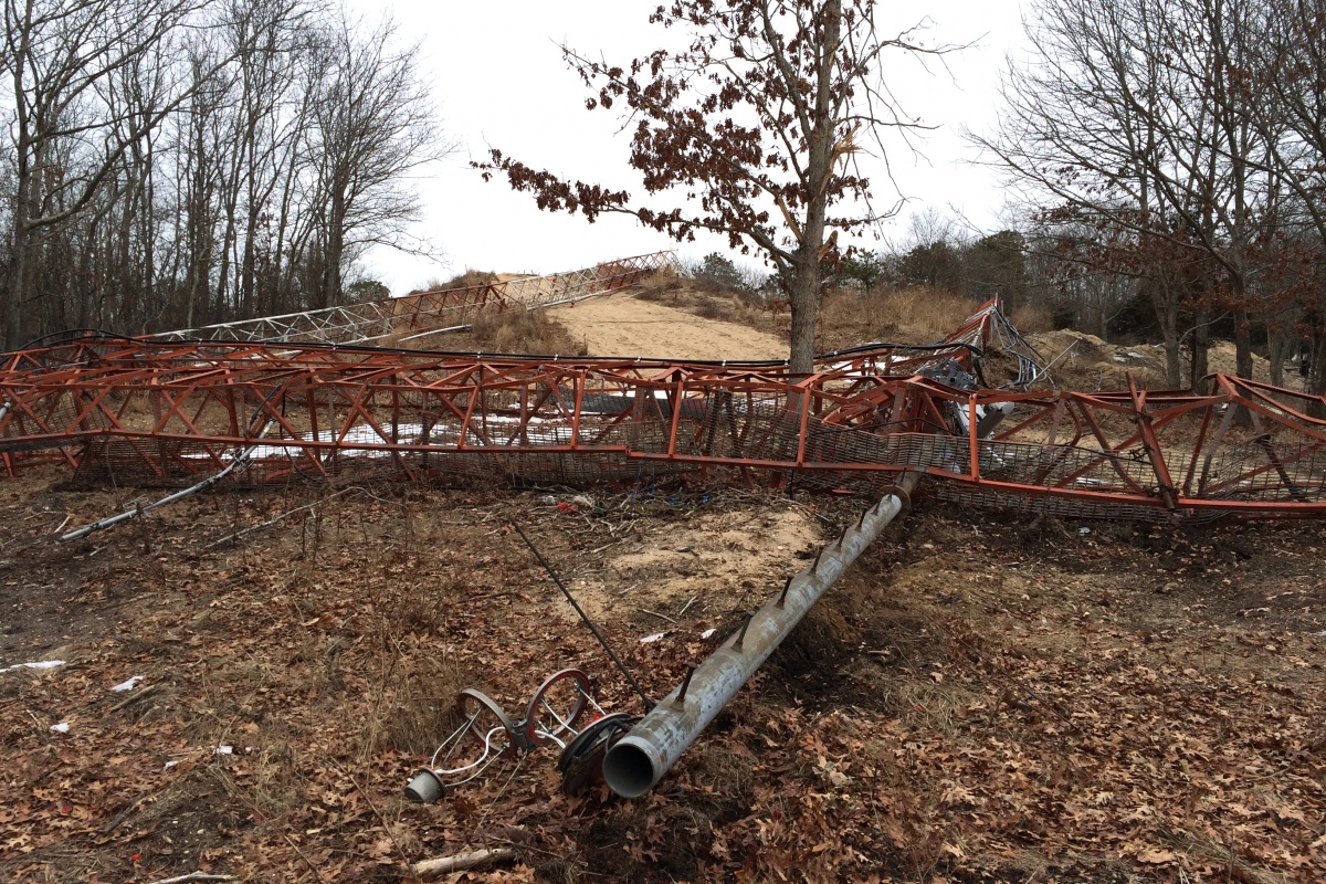 The tower in Sag Harbor was knocked down and demolished.