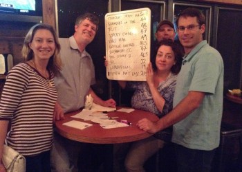 Kelly, Dan. K., Dan S., Stacy and Brendan nailed it on the opening night of Townline Trivia.