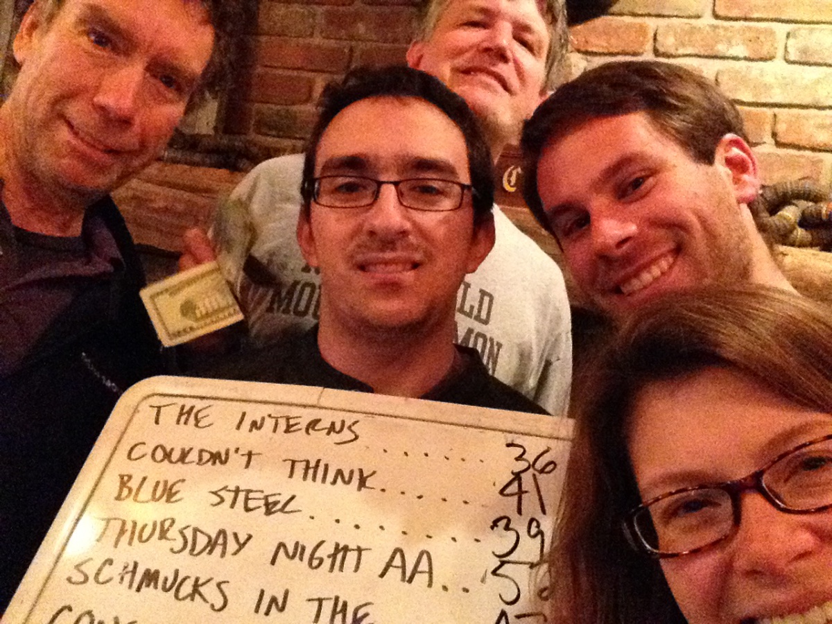 Brett, Dan K., Lee, Brendan and Allison took home the gold for the Dan's Papers trivia team on Thursday.