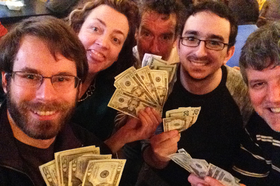 Brendan, Stacy, Brett, Lee and Dan K were victorious at Quiz Night on February 5, 2015.