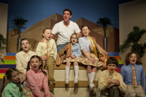 Ella Watts-Gorman, yellow shirt on left, in "Joseph and the Amazing Technicolor Dreamcoat" at the North Fork Community Theatre.