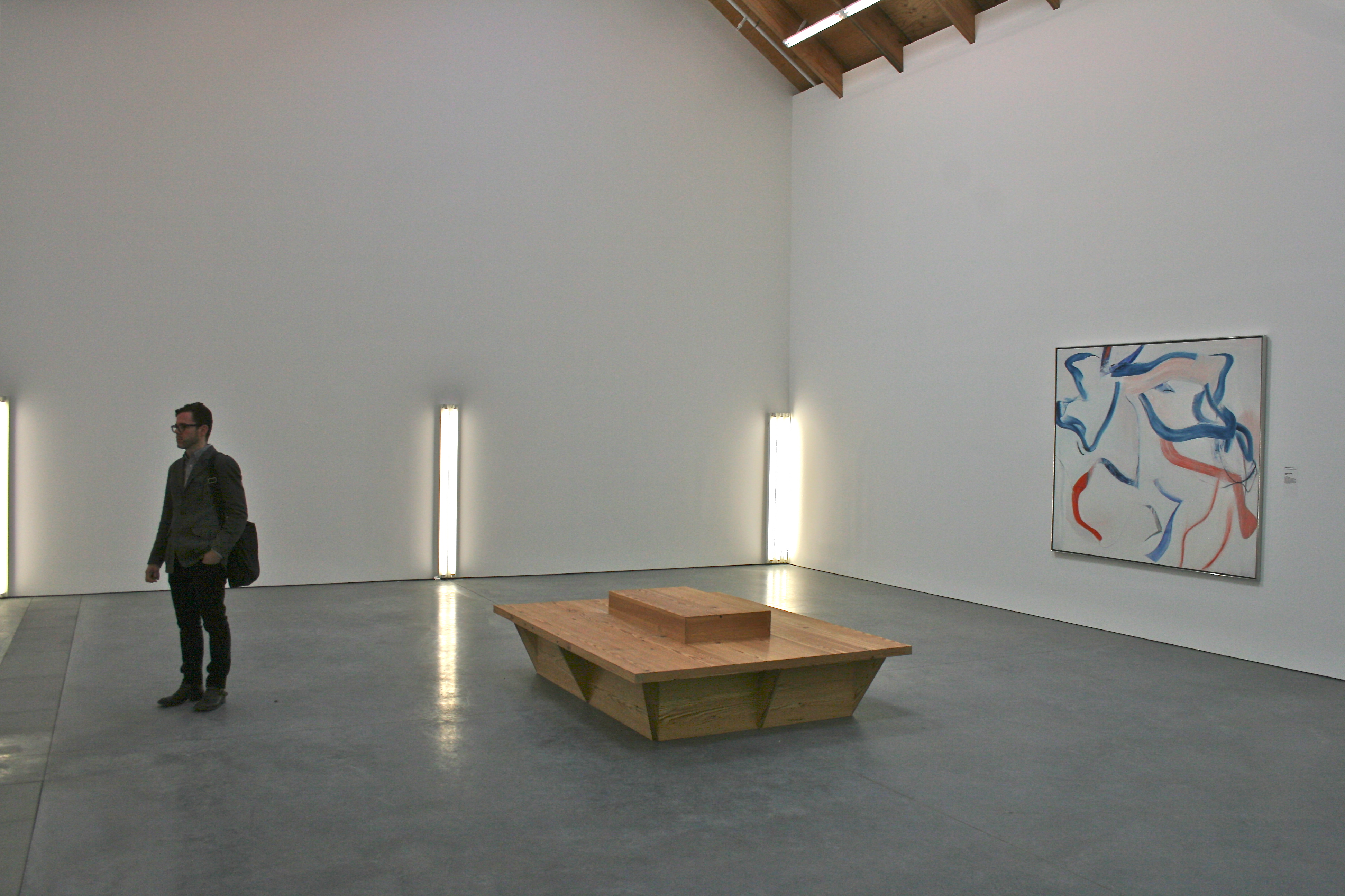 Work by Dan Flavin and Willem de Kooning at the Parrish Art Museum in Water Mill