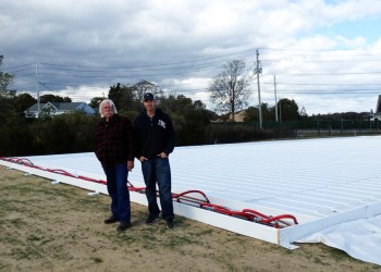 Will and Reid Hansen show off their new ice rink at Southampton Golf Range