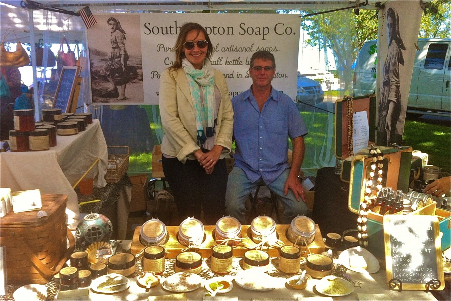Deborah and Chris O'Shaughnessy of Southampton Soap Company at Sag HarborFest Saturday. CREDIT: Brendan J. O'Reilly