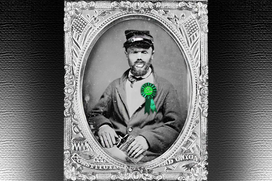 Séamus O'Union's 8oz. whiskey ration kept him happy during the Civil War