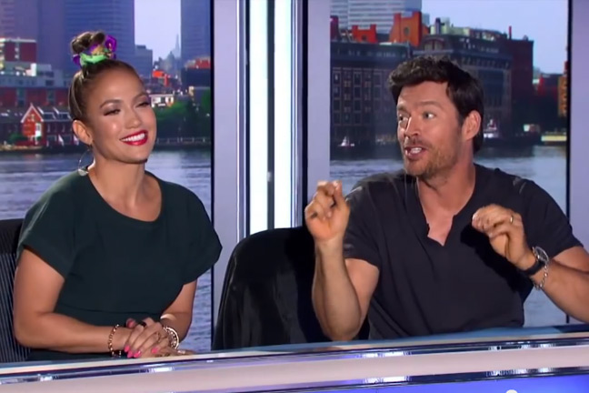 Jennifer Lopez and Harry Connick Jr. on American Idol Season 13