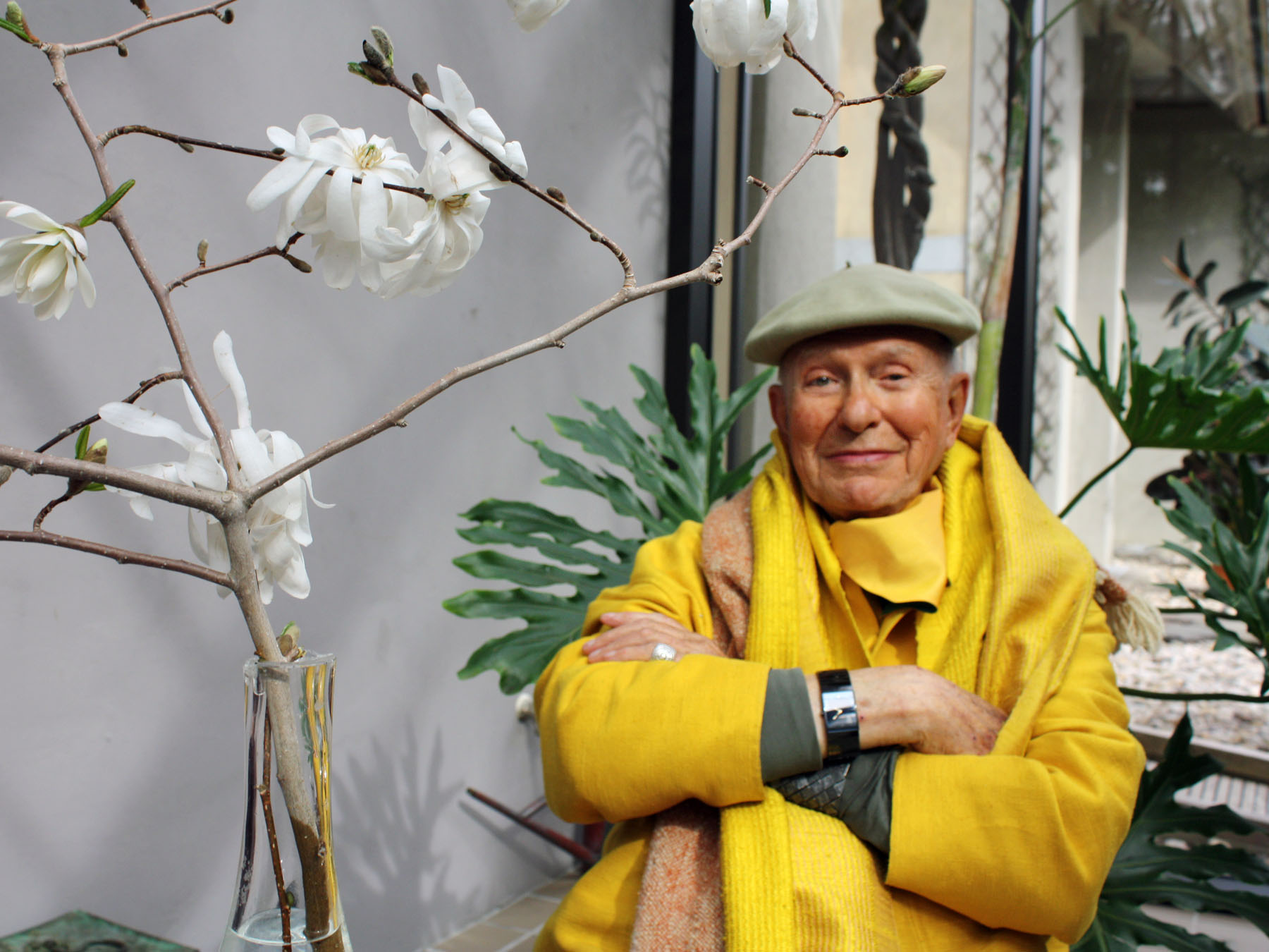 Jack Lenor Larsen at LongHouse Reserve in East Hampton, photo by Tom Kochie