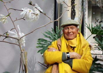 Jack Lenor Larsen at LongHouse Reserve in East Hampton, photo by Tom Kochie