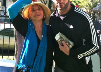 Hugh Jackman and Fat-Ass Fudge owner Donna McCue