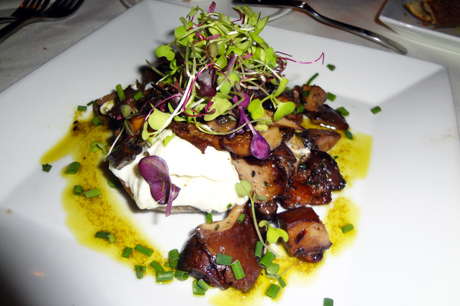 Mushroom toast with whipped goat cheese at the Jamesport Manor Inn