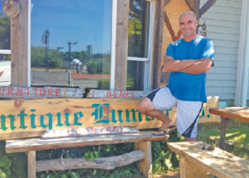 Jason Biondo at the Antique Lumber Company, photo by Kate Maier