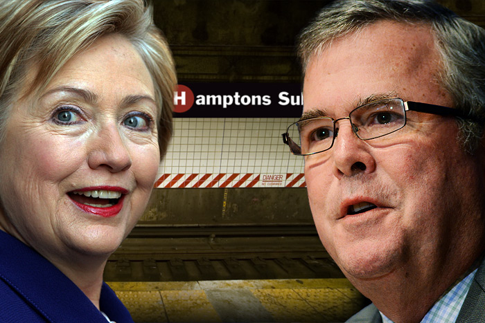 Jeb Bush and Hillary Clinton rode the Hamptons Subway this week
