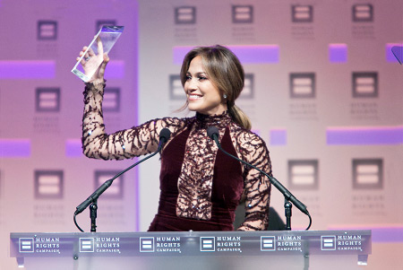 Jennifer Lopez receives her HRC award